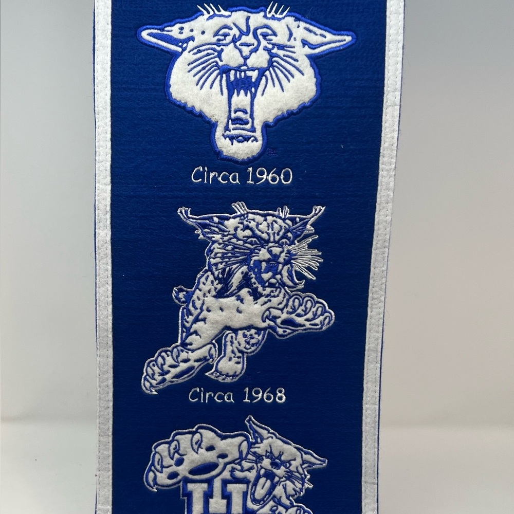 Kentucky Wildcats Felt Logos Transformation 1960 - 2016 Suitable For Framing